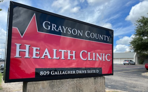 Grayson County Health Clinic sign